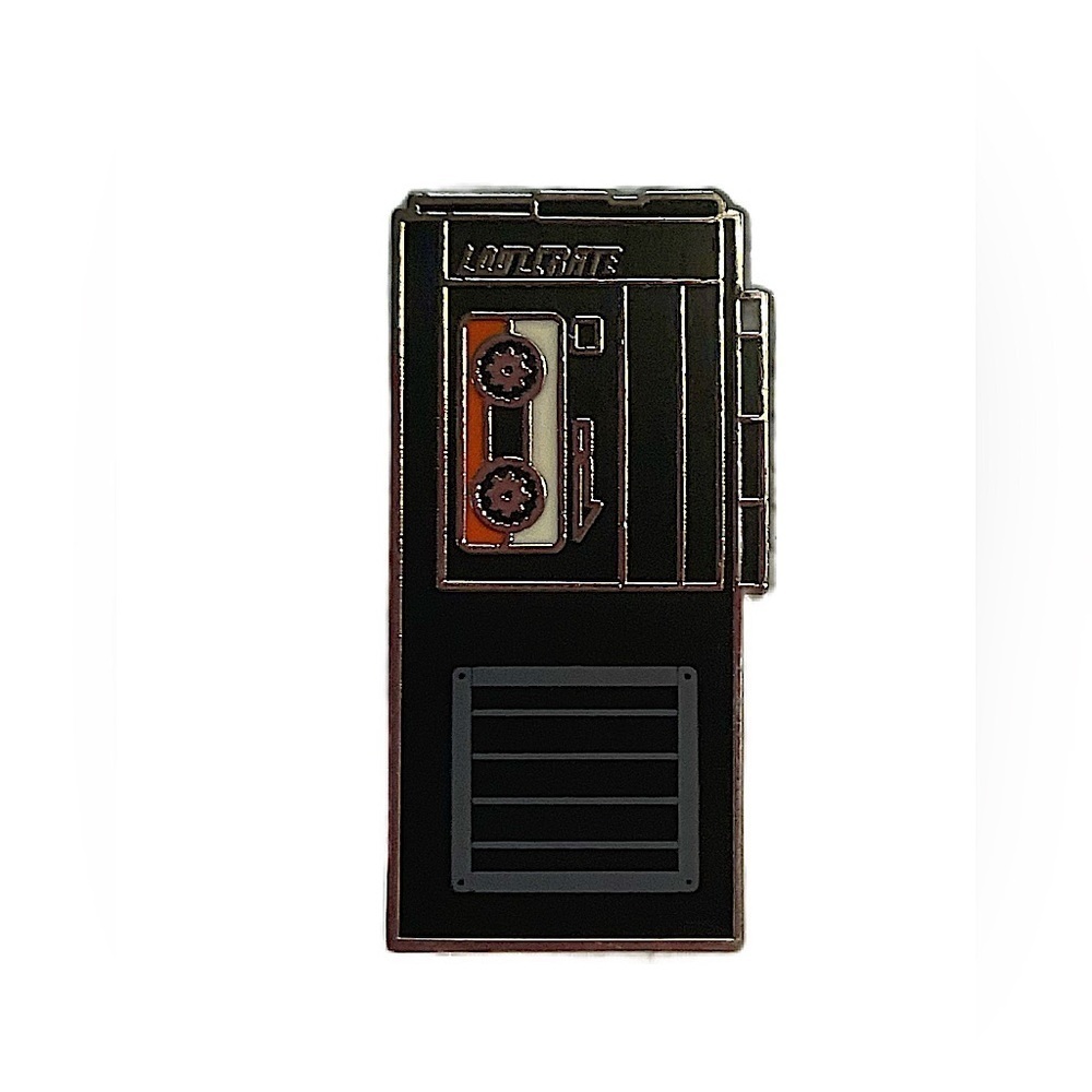 Lootpins Black Retro Cassette Player Pin